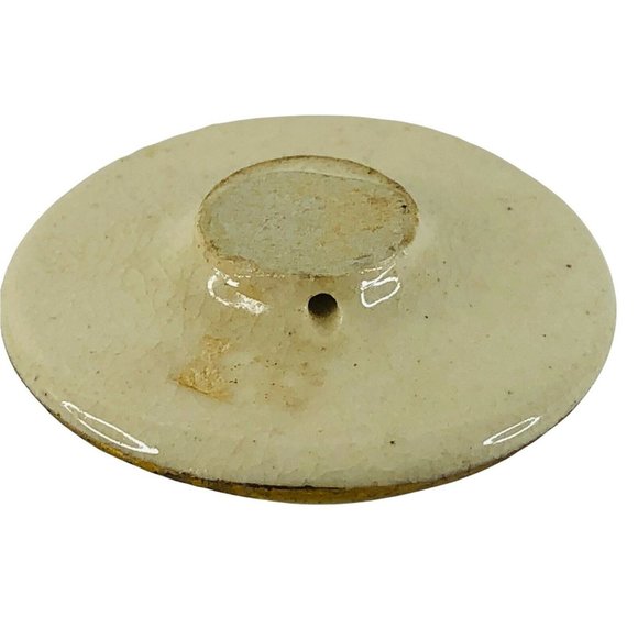 2 Japanese Satsuma Buttons Porcelain Flower Design 1 1/8” Gold Trim Floral VTG - Picture 8 of 9